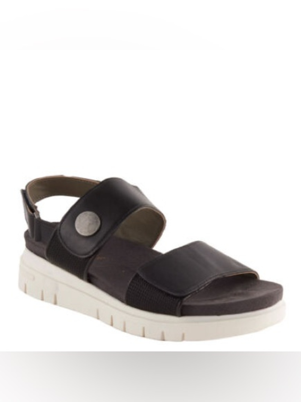 David Tate Downey Women's Sandal black leather platforms Velcro size 10 casual